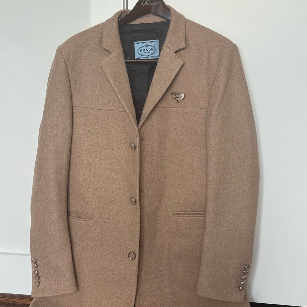Prada Tan Sport Coat Classic Tailored Blazer